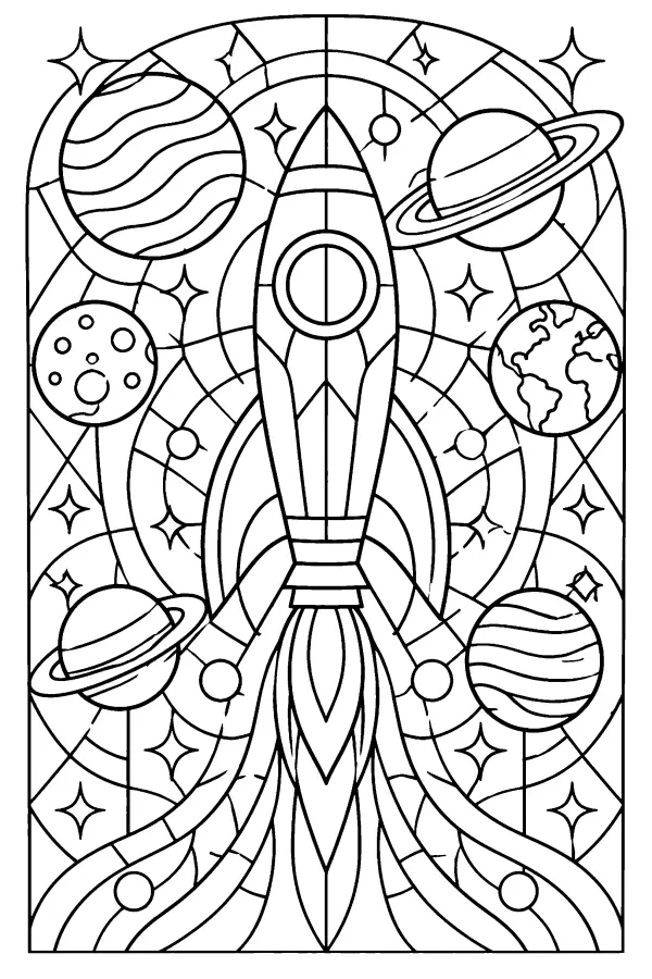 Rocket Stained Glass