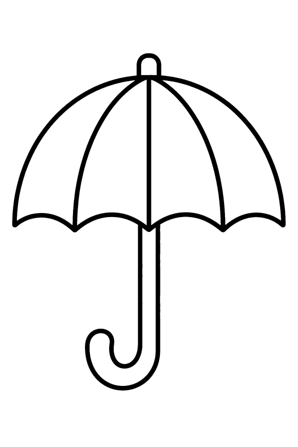 Dessin à colorier de parapluie de printemps