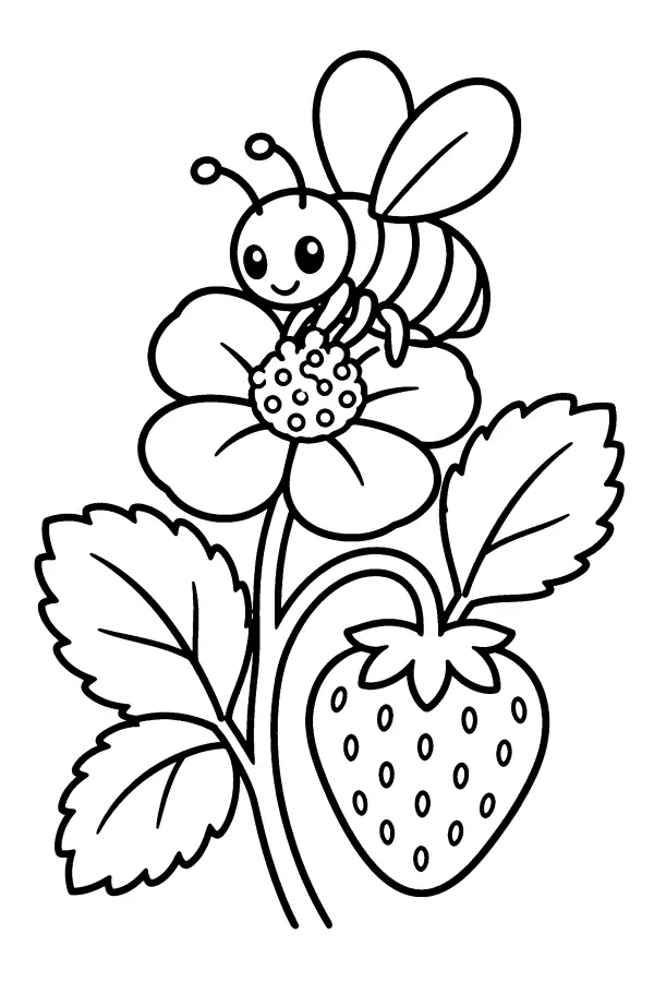 Bee And Berry Blossom