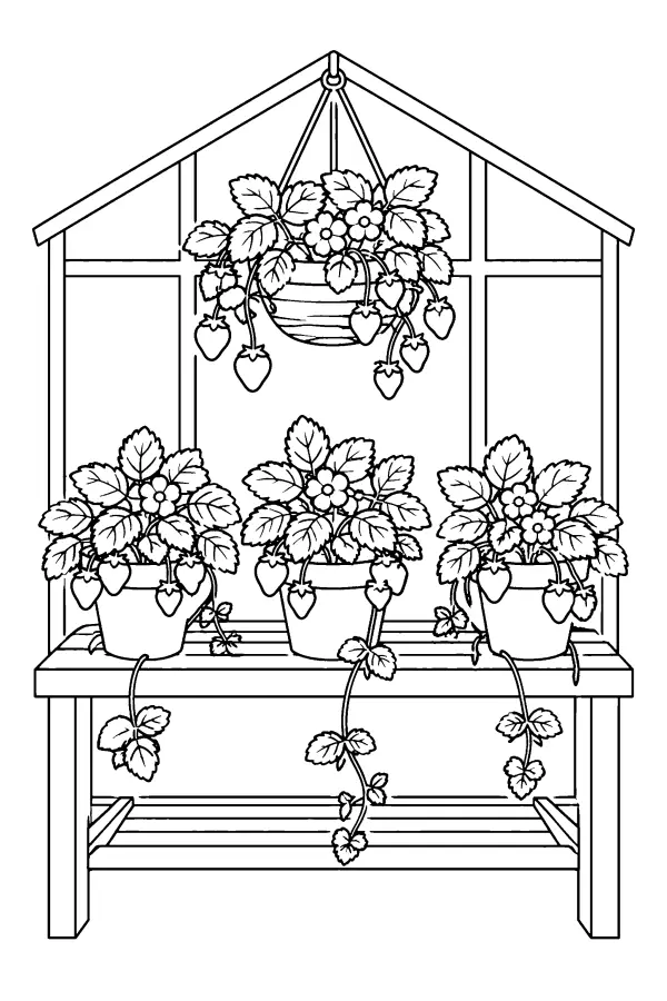 Greenhouse Strawberry Bench