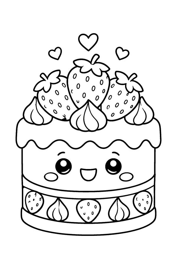 Kawaii Strawberry Cake