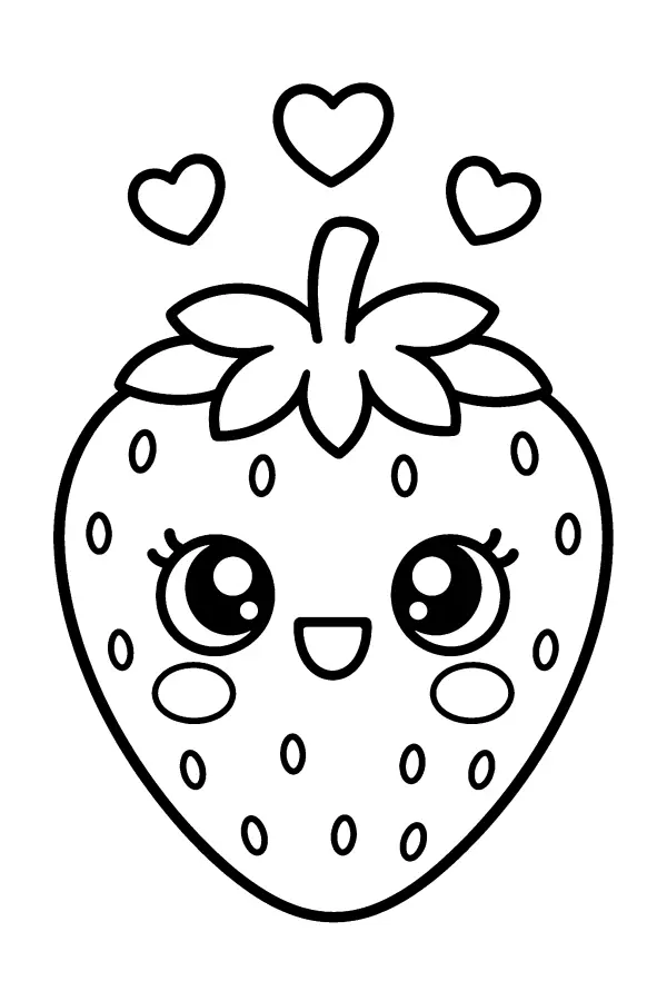 Smiling Strawberry Hearts