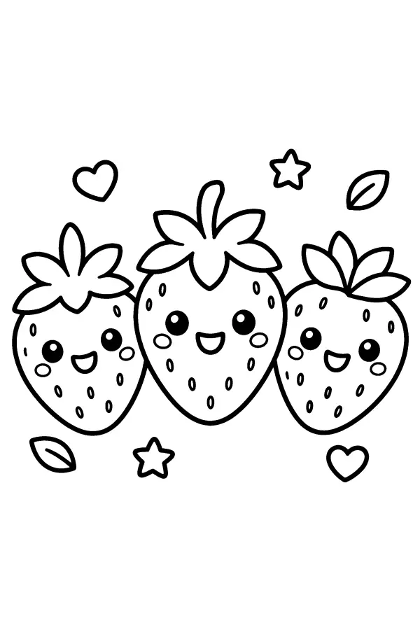 Smiling Strawberry Trio