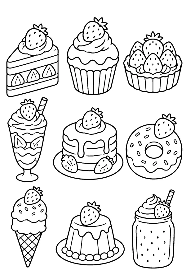 Strawberry Dessert Grid