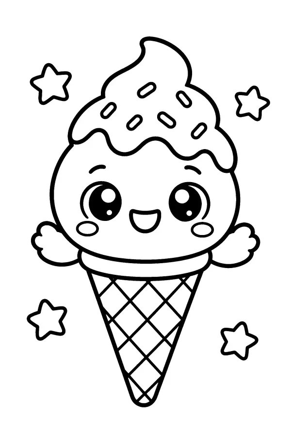 Smiling Ice Cream Cone