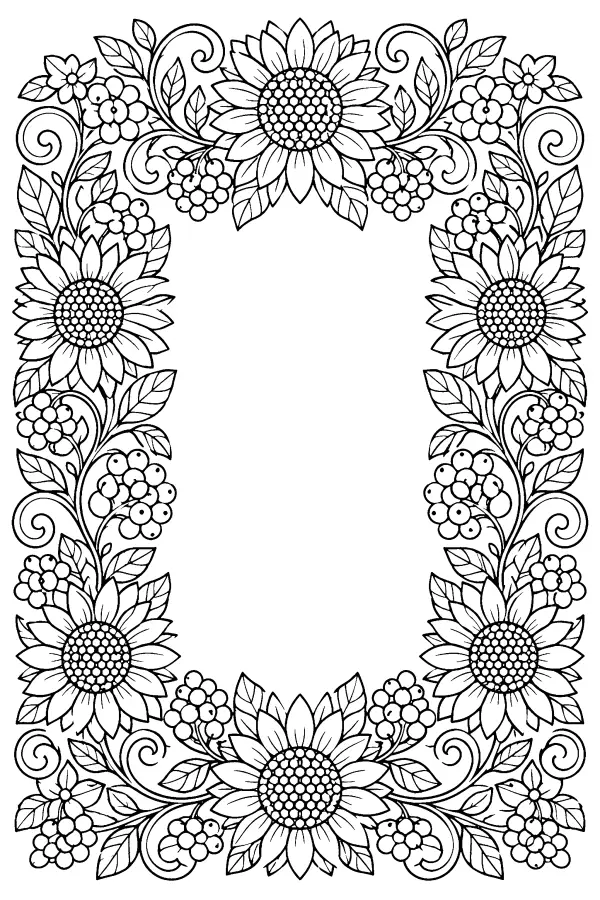 Sunflower Vine Border