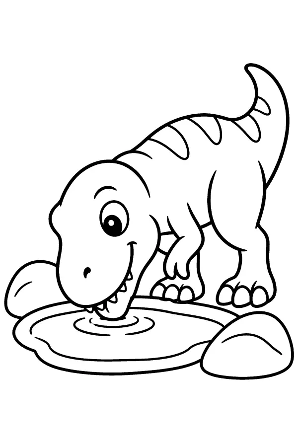 Dino At The Pool