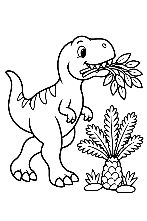 Dino With Leaves