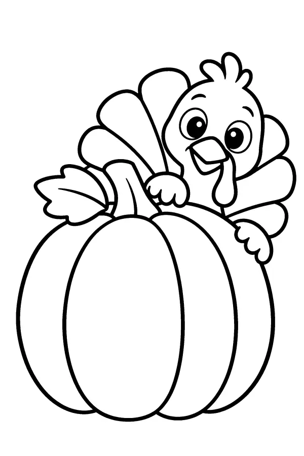 Peeking Turkey Pumpkin