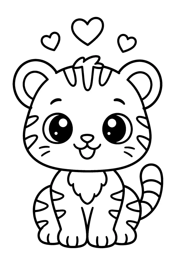 Heart-Topped Tiger Cub