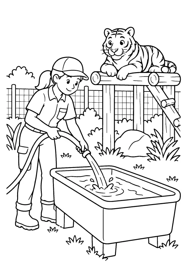 Keeper And Tiger