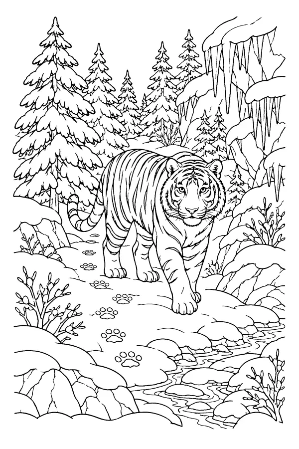 Snowy Forest Tiger