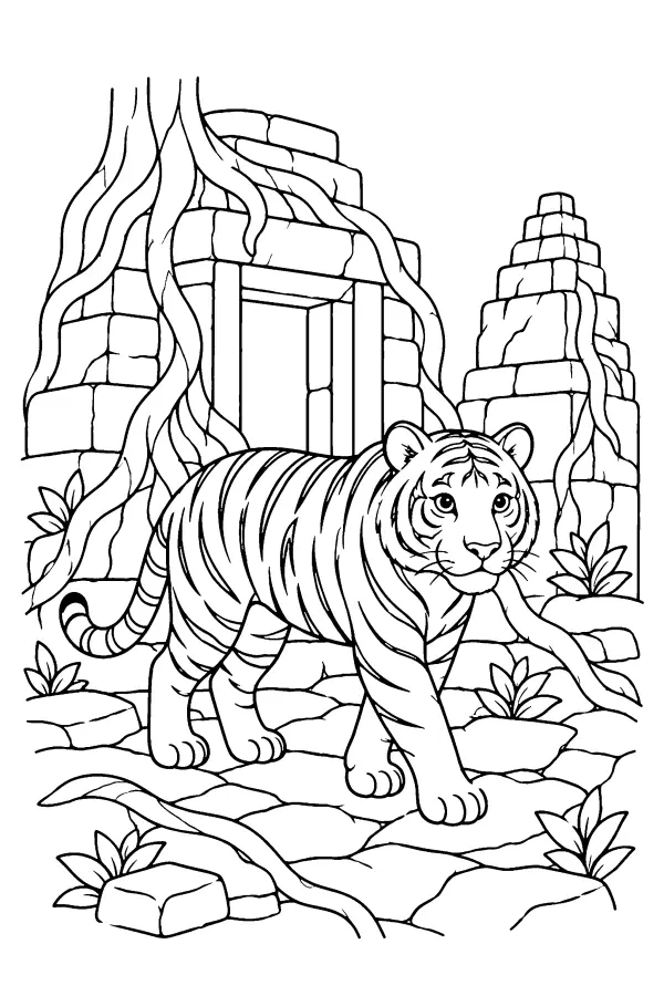 Tiger Among Ruins