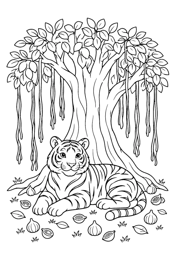 Tiger Beneath Banyan