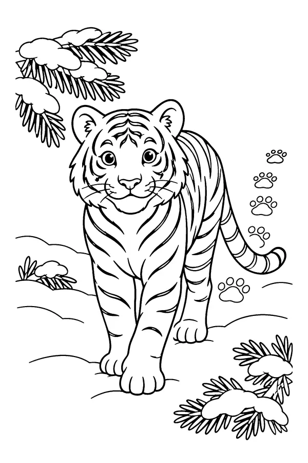 Tiger In Snow