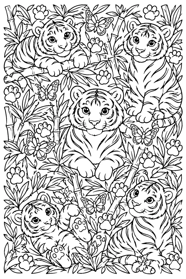 Tiger Jungle Doodles