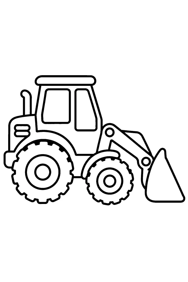 Dessin à colorier d’un tracteur à pelle basse