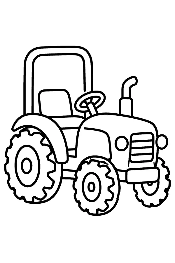 Coloriage facile d’un petit tracteur à arceau