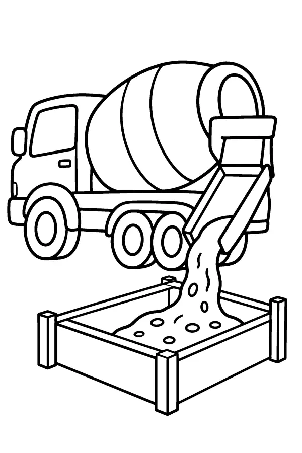 Pouring Concrete Truck