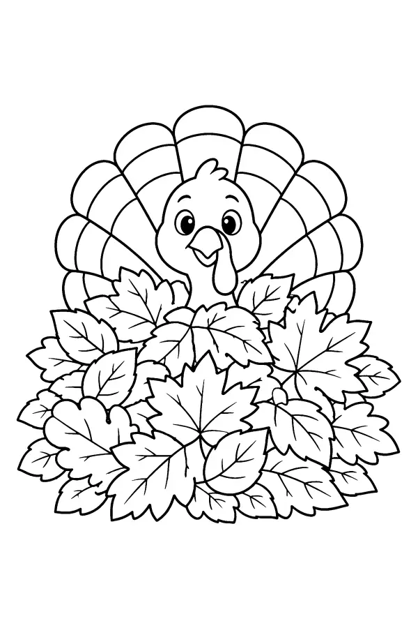 Hidden Turkey In Leaves