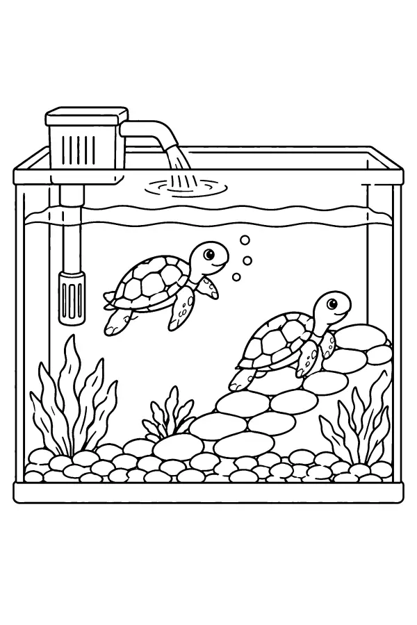 Aquarium Turtle Scene