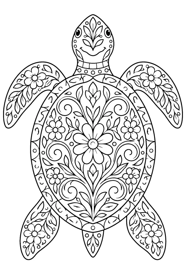 Floral Folk Turtle