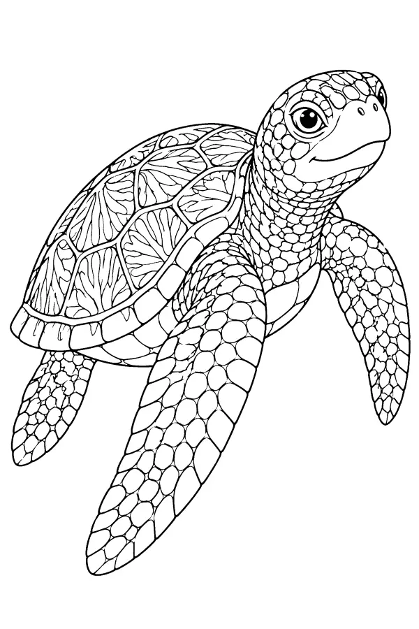 Patterned Sea Turtle