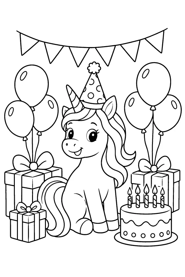 Birthday Balloons and Presents