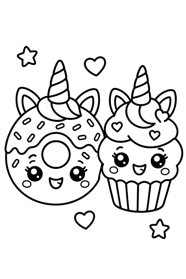 Donut and Cupcake Pair