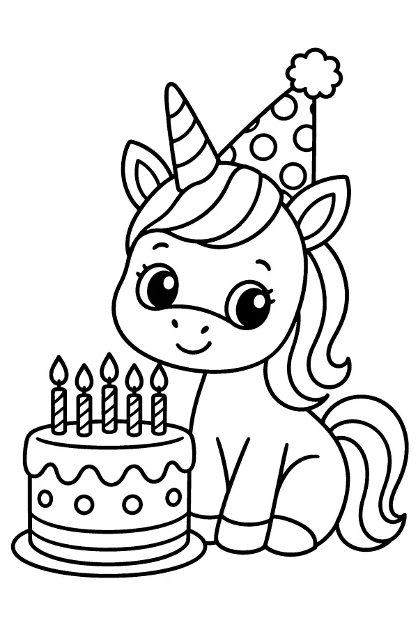 Party Hat and Cake