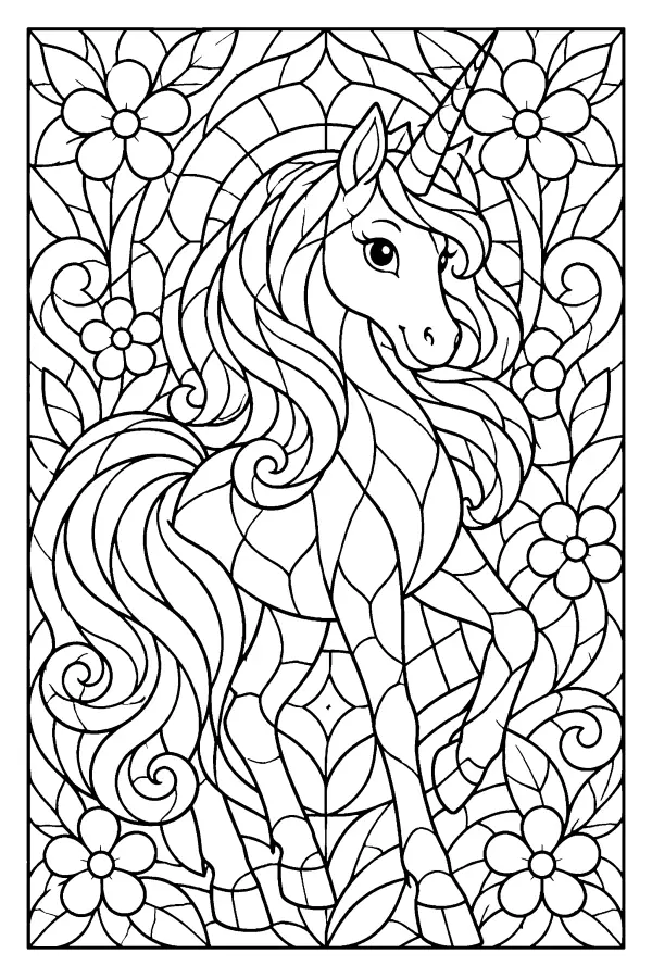 Stained Glass Unicorn