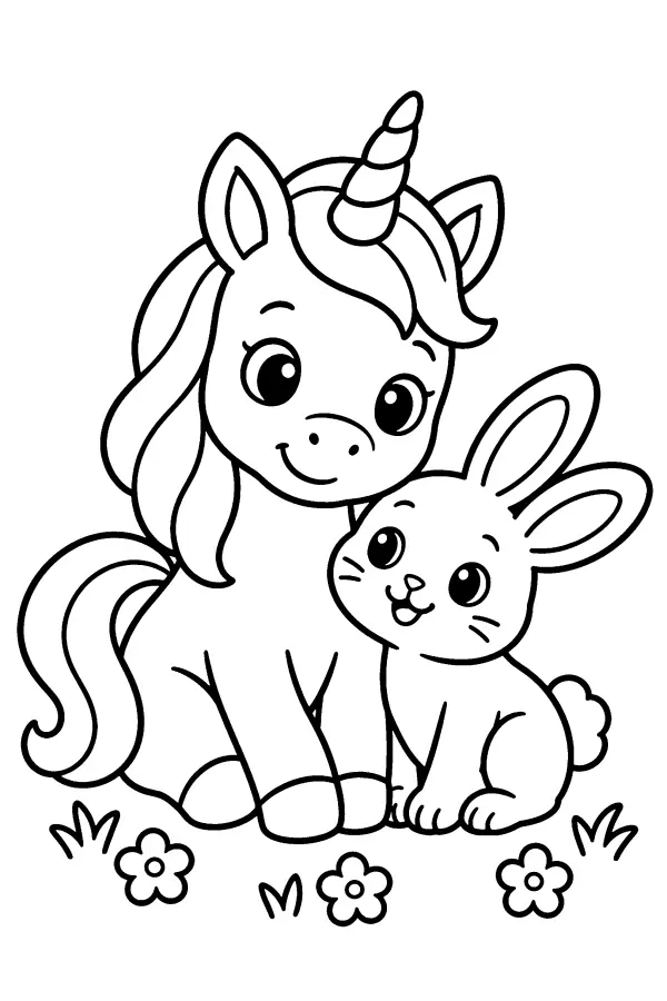 Unicorn and Bunny Friends