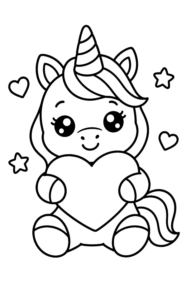 Unicorn Hugging a Heart