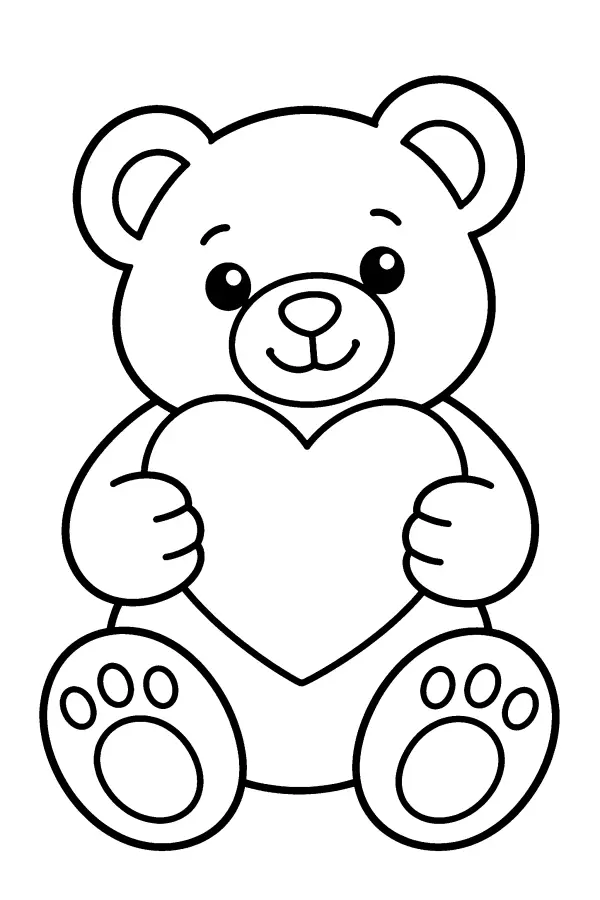 Bear With Heart Pillow