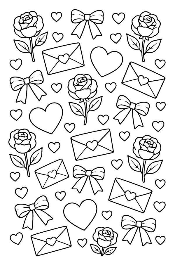 Hearts And Roses Pattern