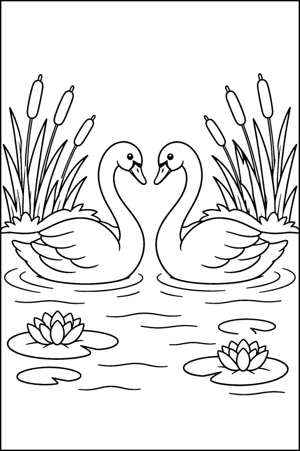 Swans On The Pond