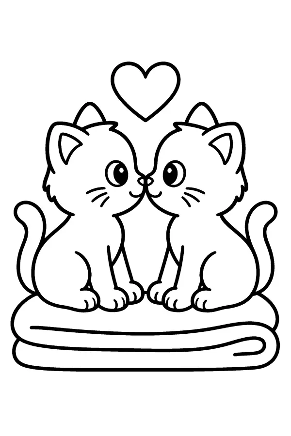 Twin Kittens Heart