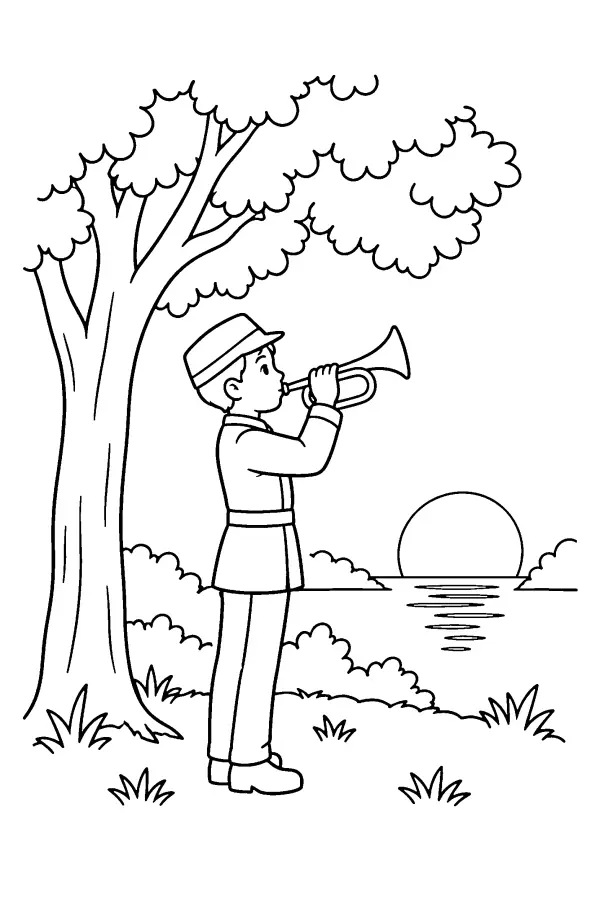 Bugler At Sunset