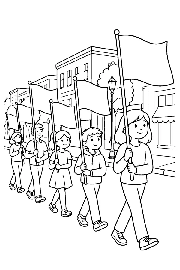 Flag Parade Line
