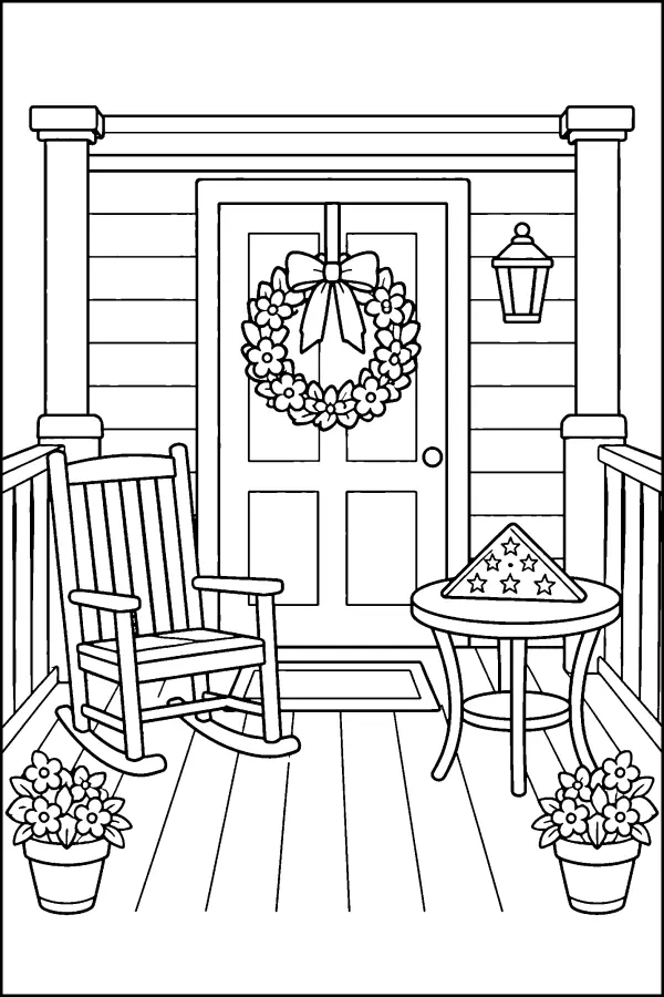 Porch Folded Flag