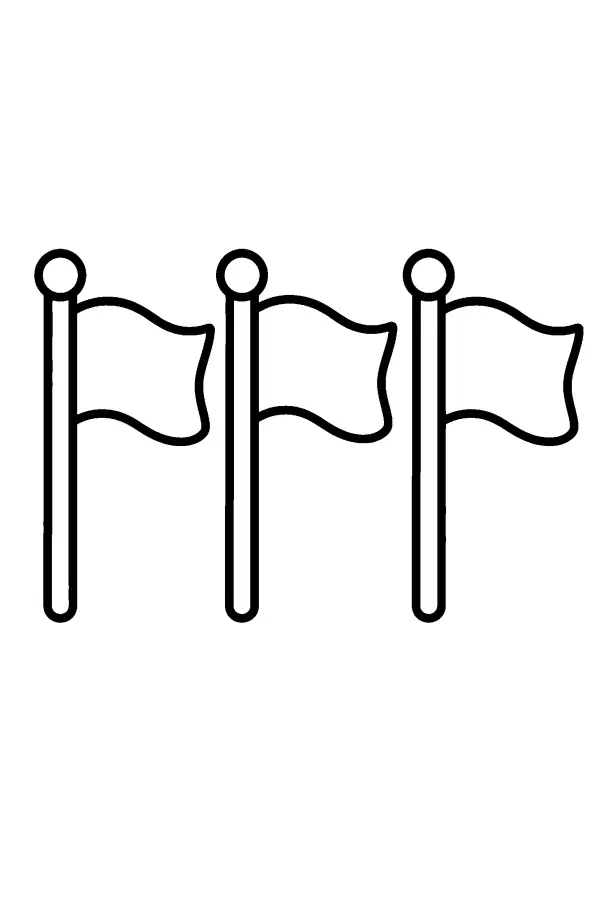 Three Blank Flags