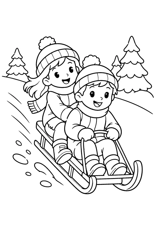 Children On Sled