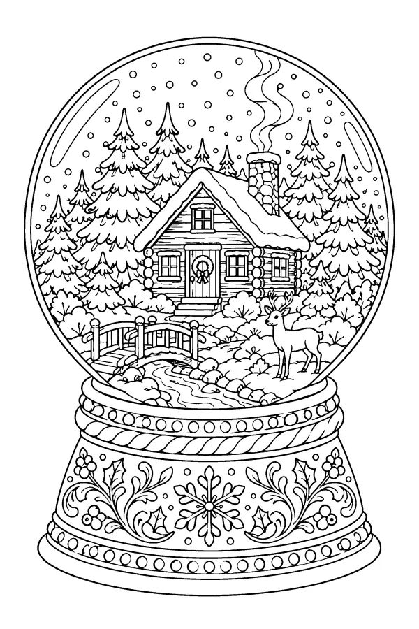 Forest Cabin Globe