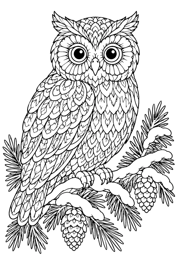 Patterned Owl Branch