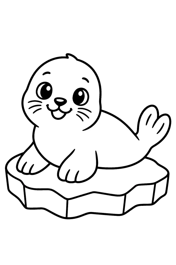 Seal Pup On Ice