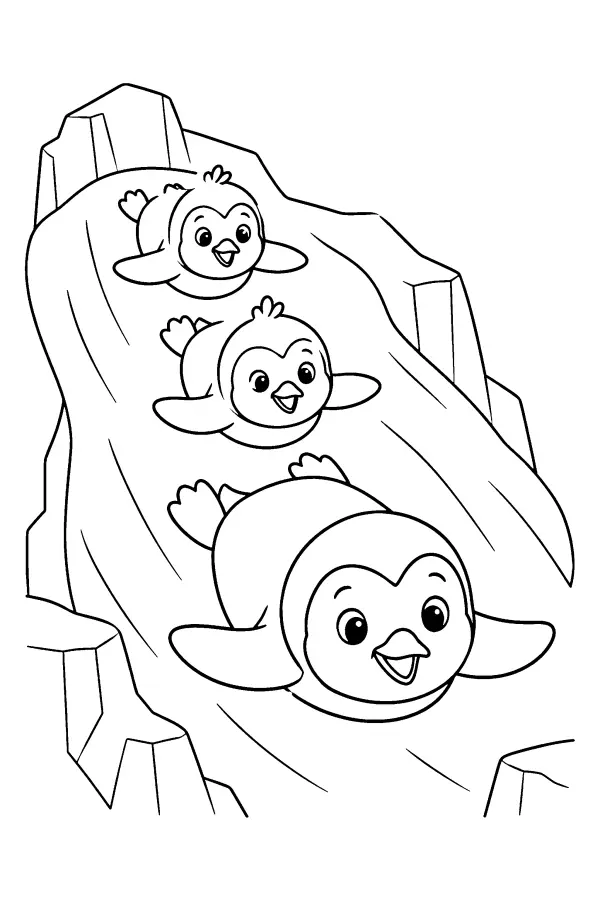 Sliding Penguin Family