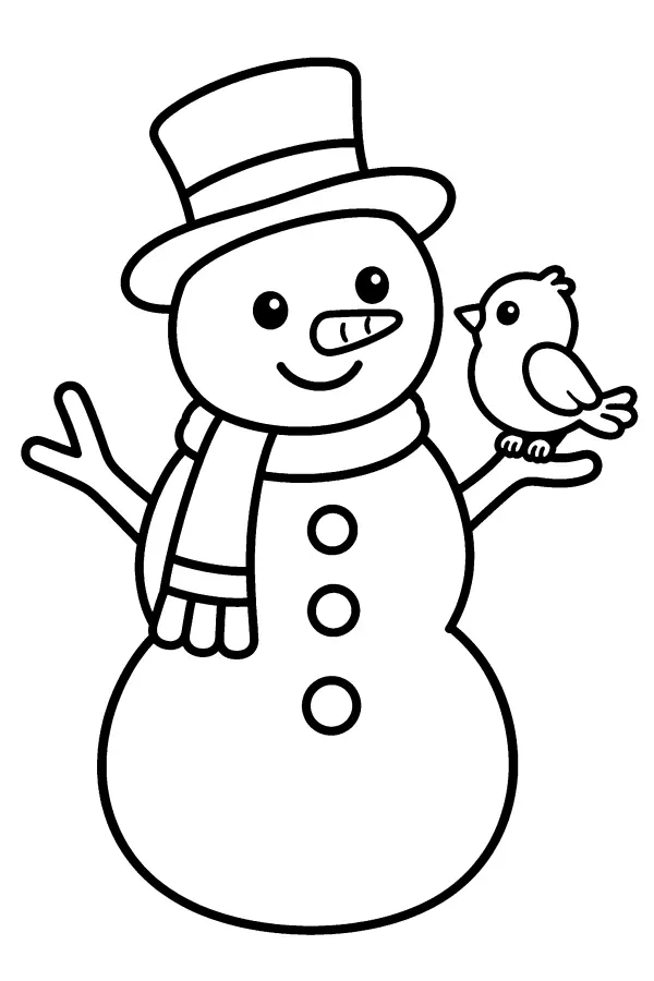 Snowman Bird Friend