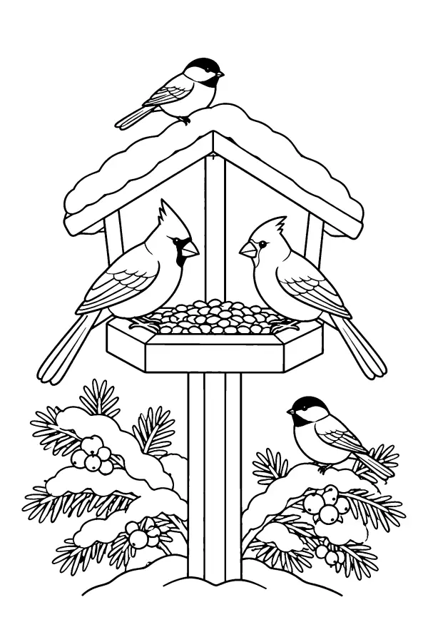 Snowy Bird Feeder