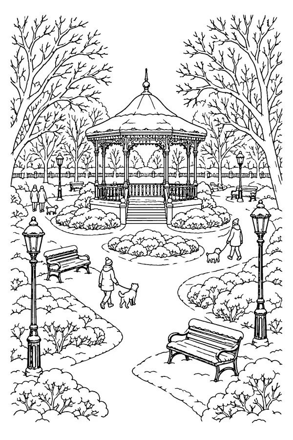Snowy Park Bandstand