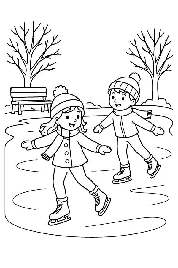 Winter Ice Skaters